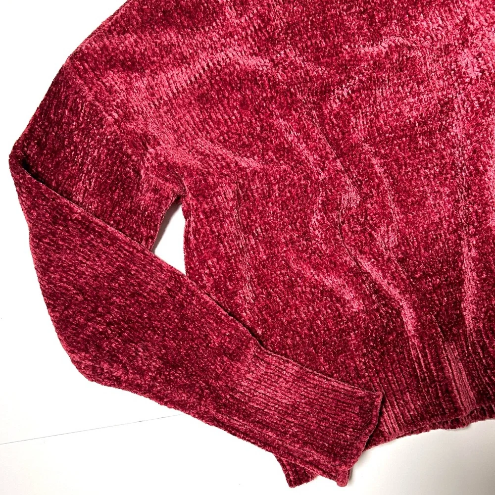 Berry Red Cropped Sweater